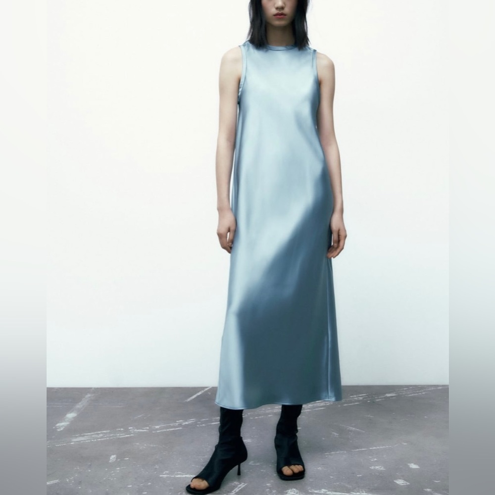 SATIN EFFECT DRESS - Picture 2 of 5